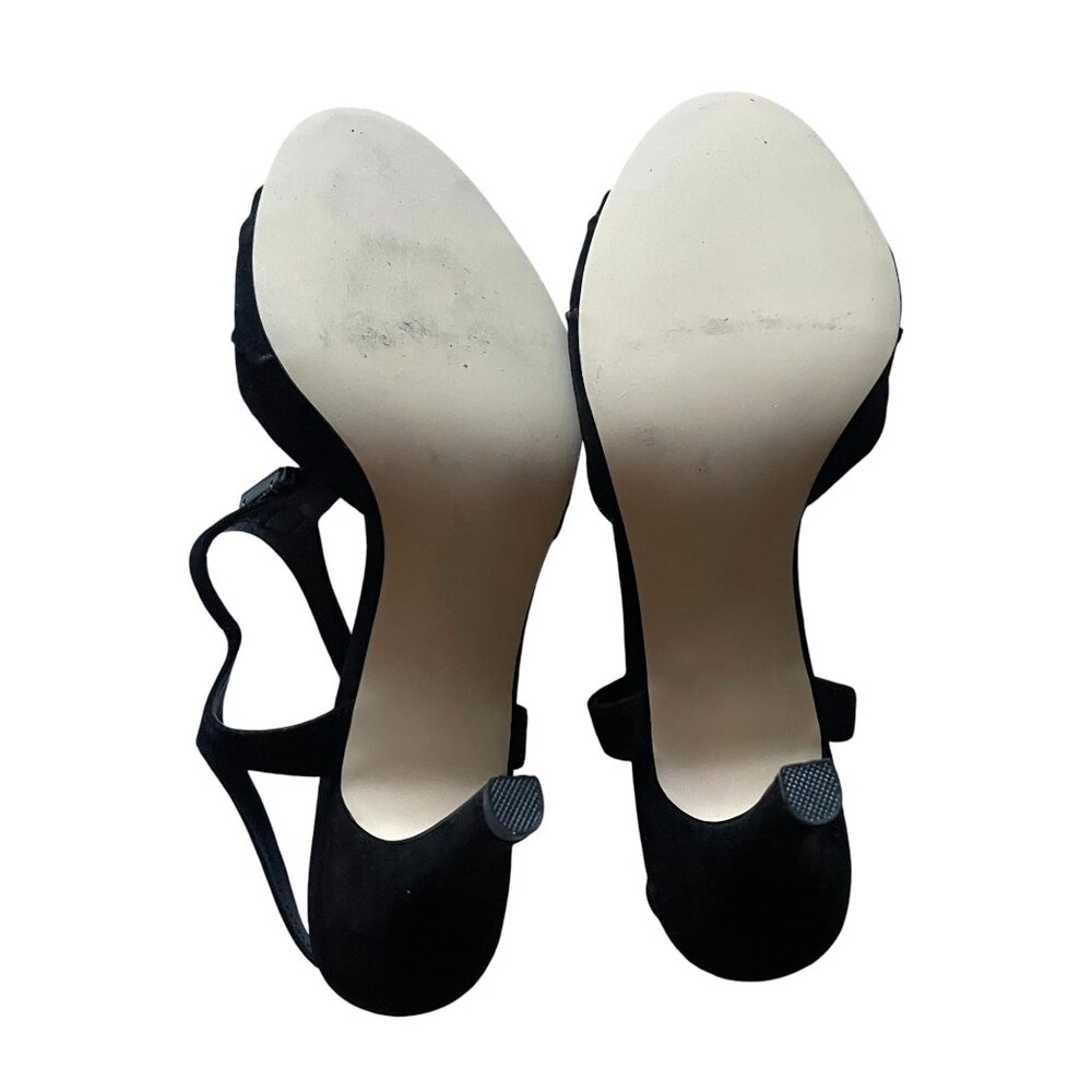 Elegant WHBM White House Black Market Black Crystal Jeweled Sandals NWOT 8.5M - Picture 12 of 13